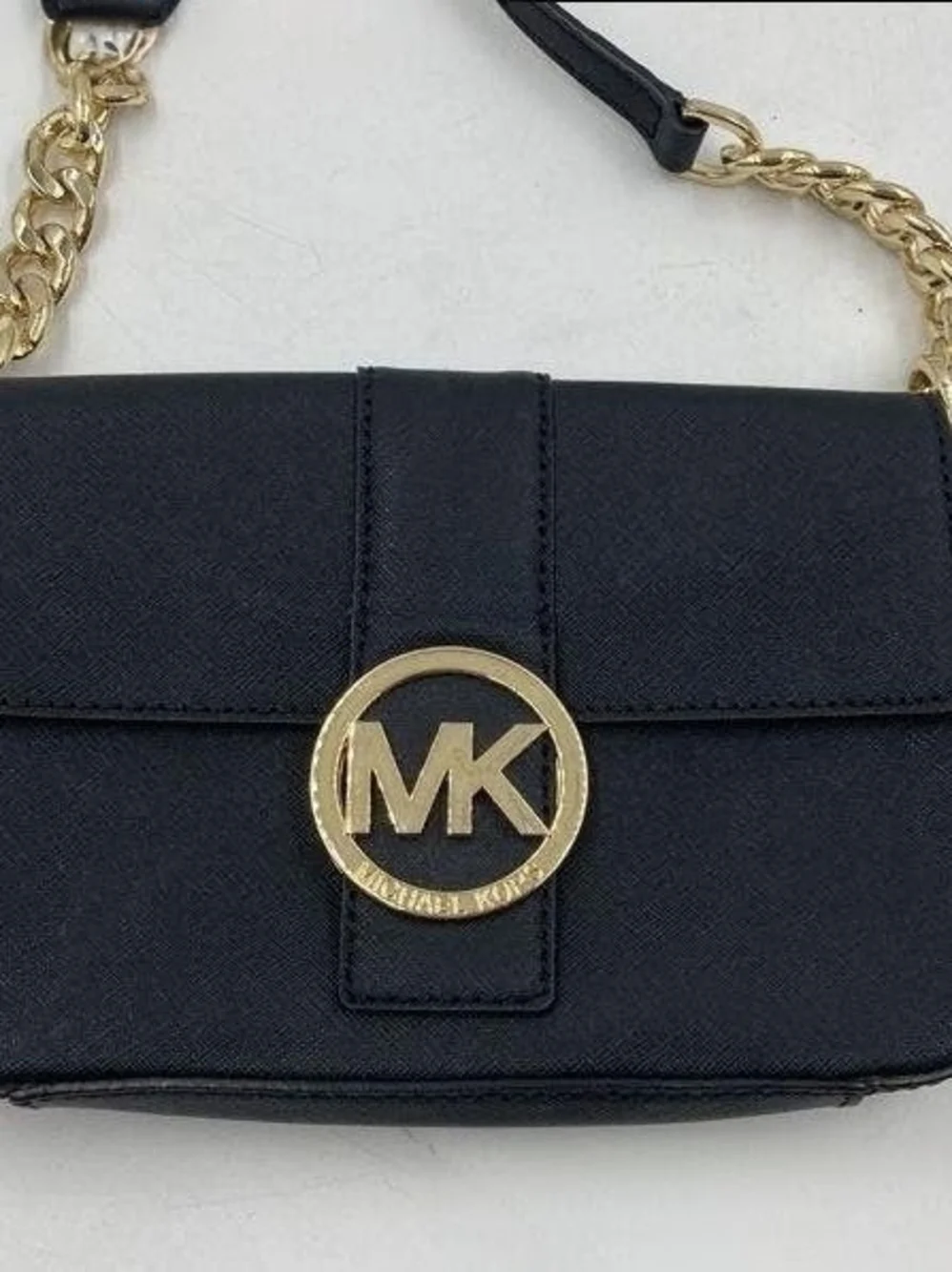 Michael Kors Black Crossbody with Gold MK Logo - Picture 2 of 4